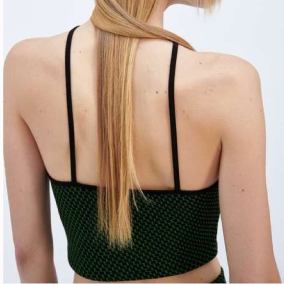 Zara Crop Top Womens M/L Jacquard Festival Sunny Grunge Punk Goth Y2K Party - Picture 2 of 10